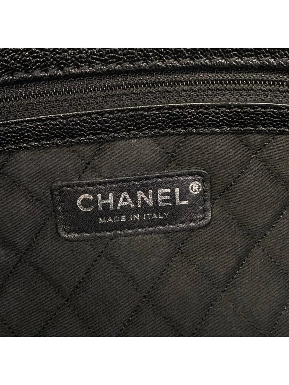 Chanel Tote Bag Black Perforated Leather